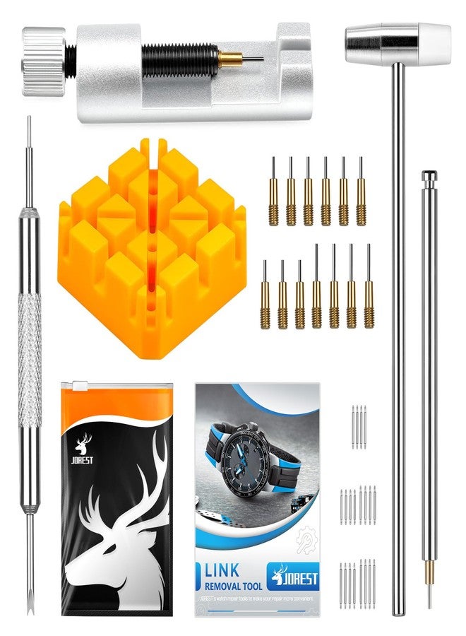 JOREST Watch Link Removal Tool, Watch Band Tool Kit, Repair Kit for Watch Bracelet Adjustment and Replacement and Resizing, With User Manual, Watch Link Remover, 20PCS Spring Bars, 13PCS Spare Needle - Image 1